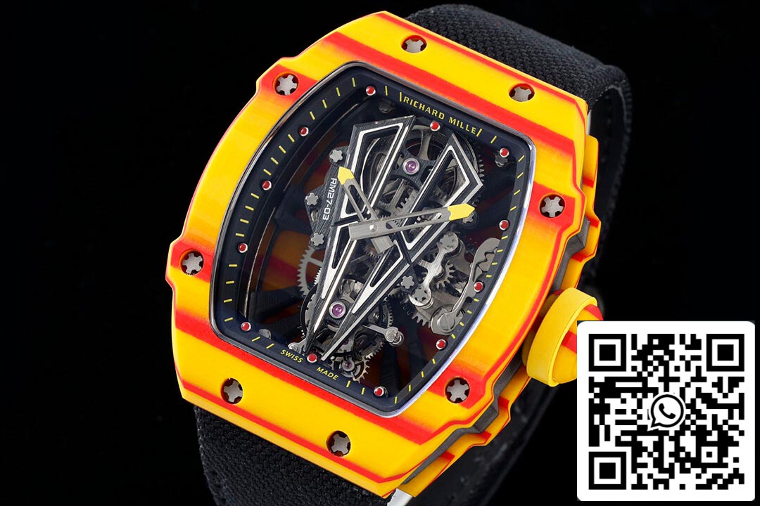 Richard Mille RM27-03 Rafael Nadal Tourbillon 1:1 Meilleure édition RM Factory Bracelet Noir