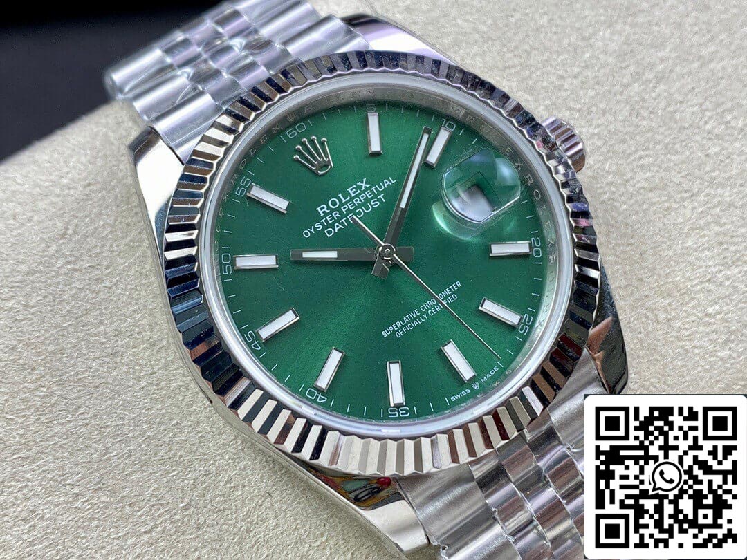 Rolex Datejust M126334-0028 41MM 1:1 Melhor Edição EW Factory Mostrador Verde