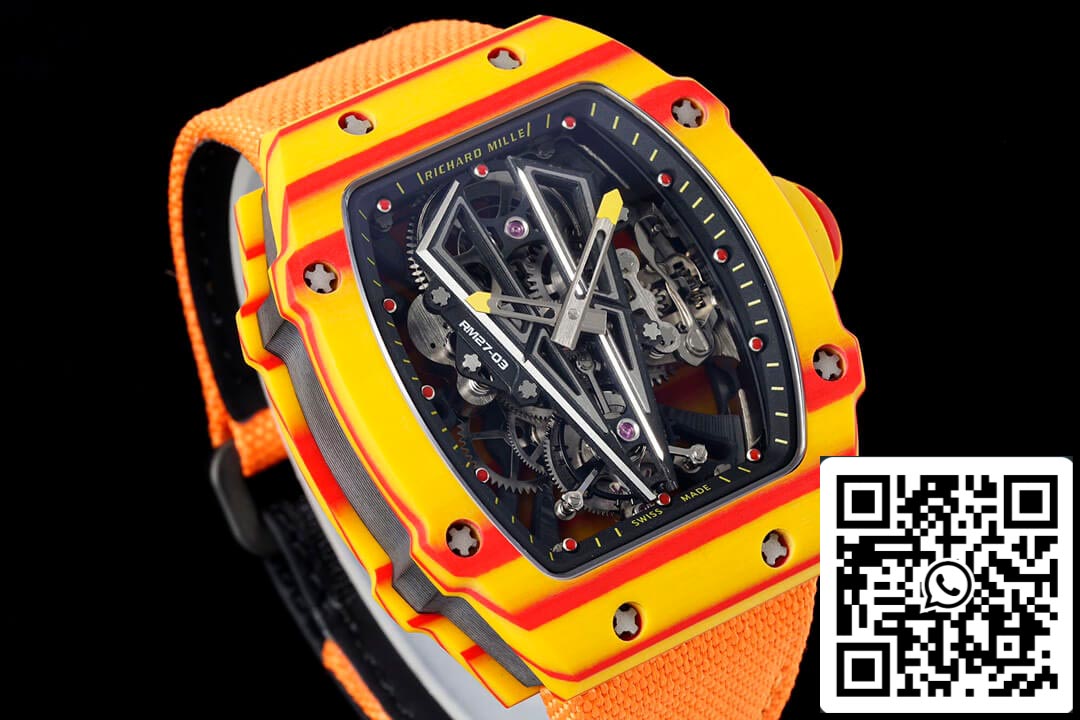 Richard Mille RM27-03 Rafael Nadal Tourbillon 1:1 Meilleure édition RM Factory Fabric Bracelet Orange