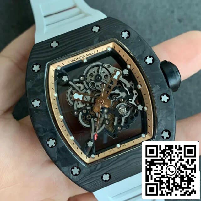 Richard Mille RM055 1:1 Melhor Edição KV Factory V2 Skeleton Dial