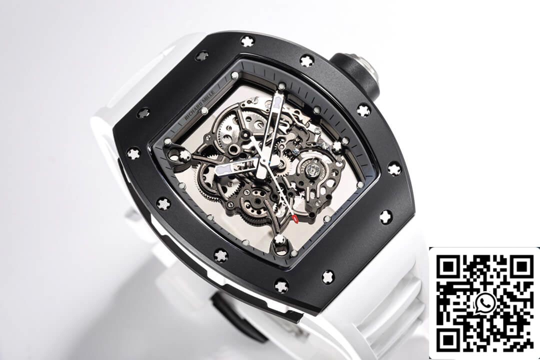 Richard Mille RM-055 1:1 Meilleure édition BBR Factory Boîtier en céramique noire