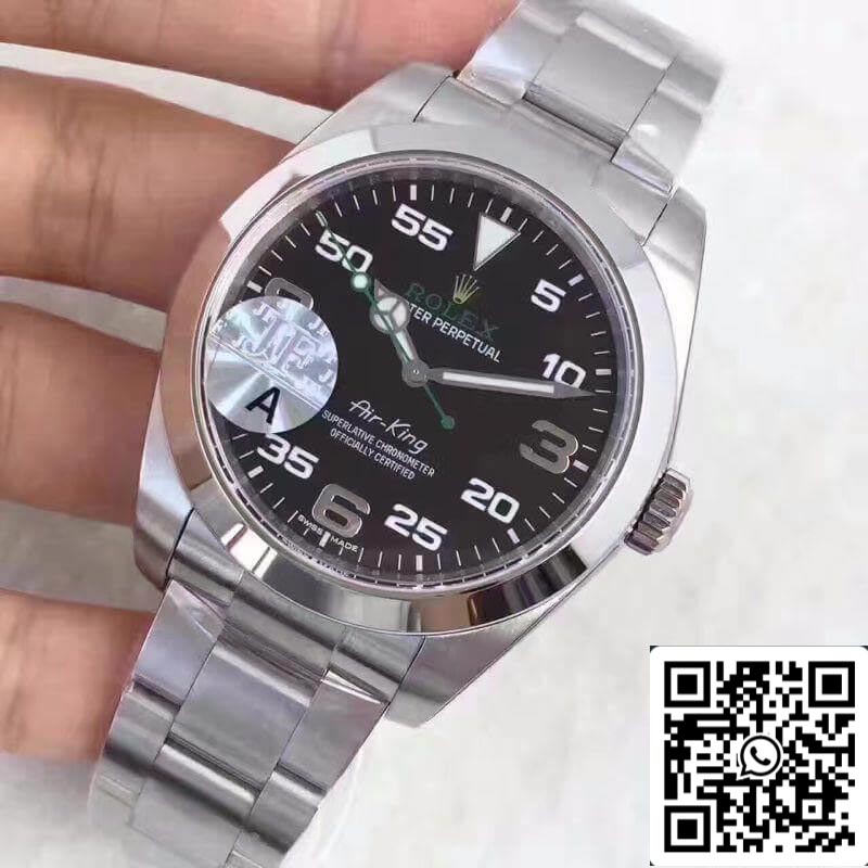 Rolex Air-King 116900 JF Factory 1:1 Melhor Edição Suíça ETA3131 Mostrador Preto