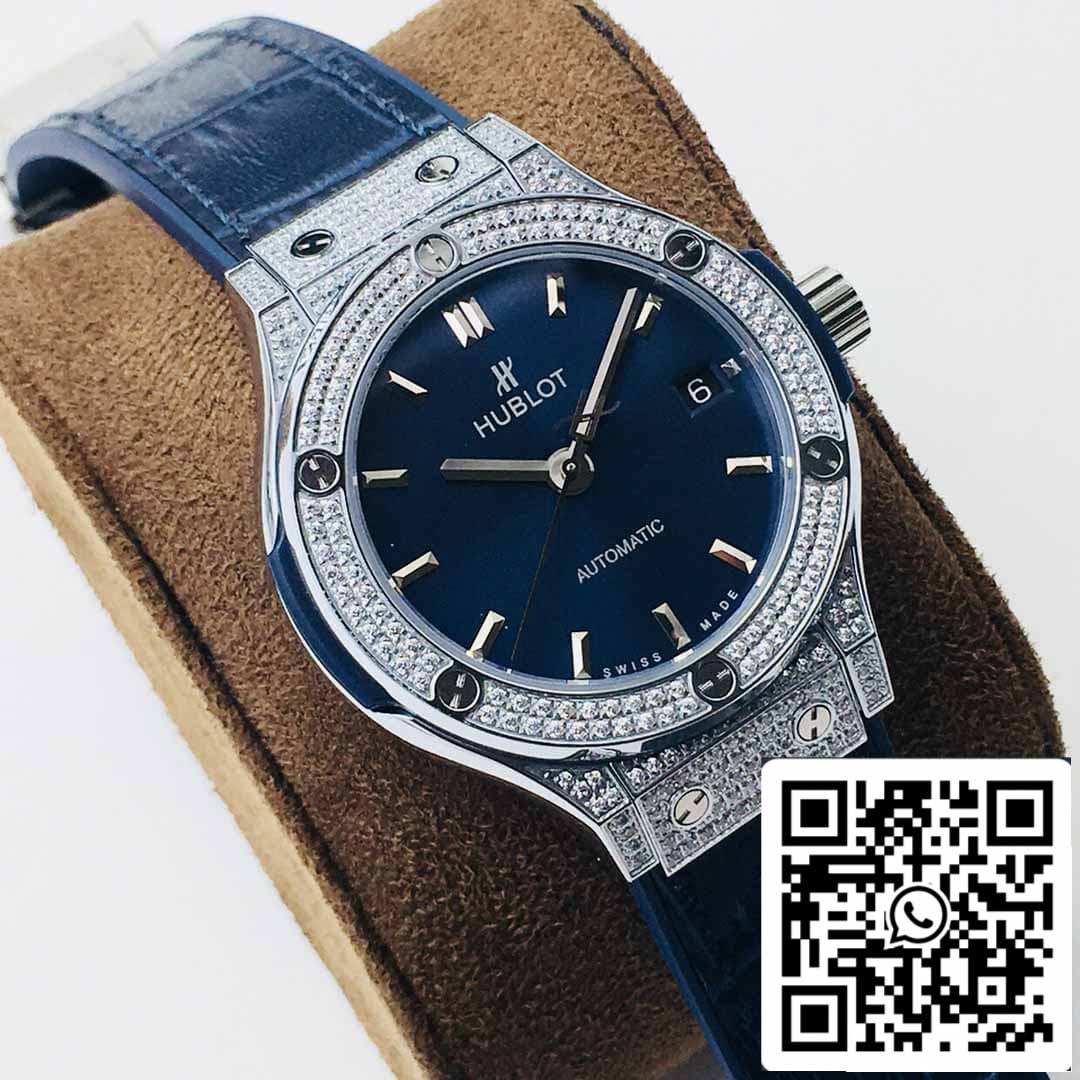 Hublot Classic Fusion 38MM 1:1 Best Edition HB Factory Diamant blaues Zifferblatt