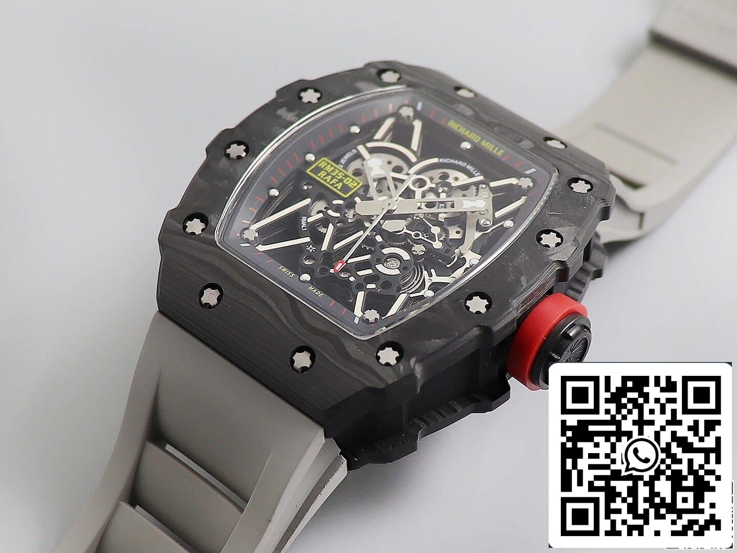 Richard Mille RM035 1:1 Melhor Edição KV Factory V3 Caixa de fibra de carbono preta