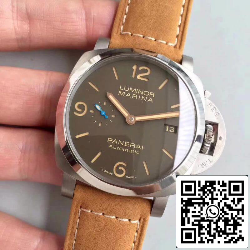 Panerai Luminor PAM1351 ZF Factory Relógios masculinos 1:1 Melhor edição Swiss ETA P9010 pulseira de couro marrom