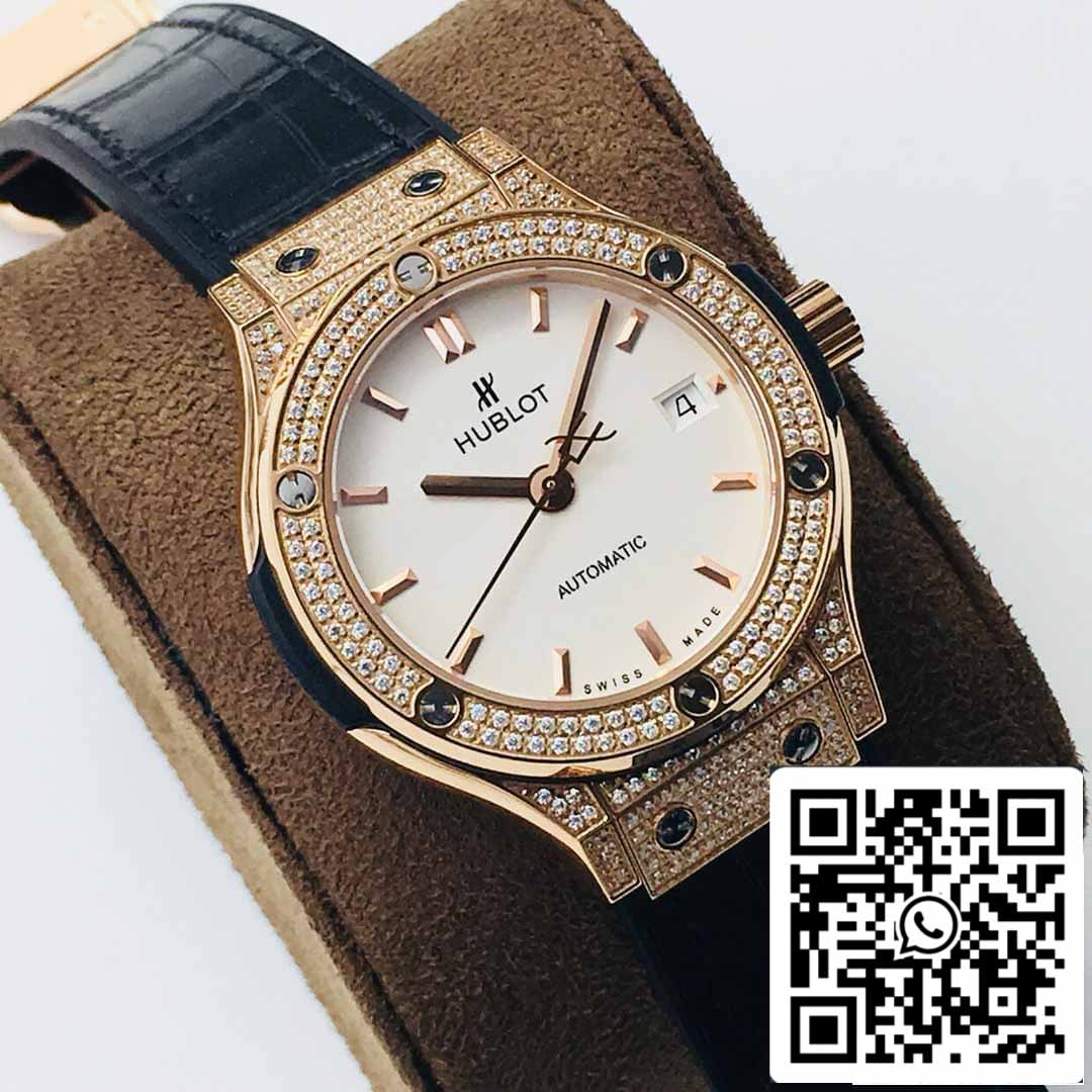 Hublot Classic Fusion 38MM 1:1 Best Edition HB Factory Diamond Quadrante bianco