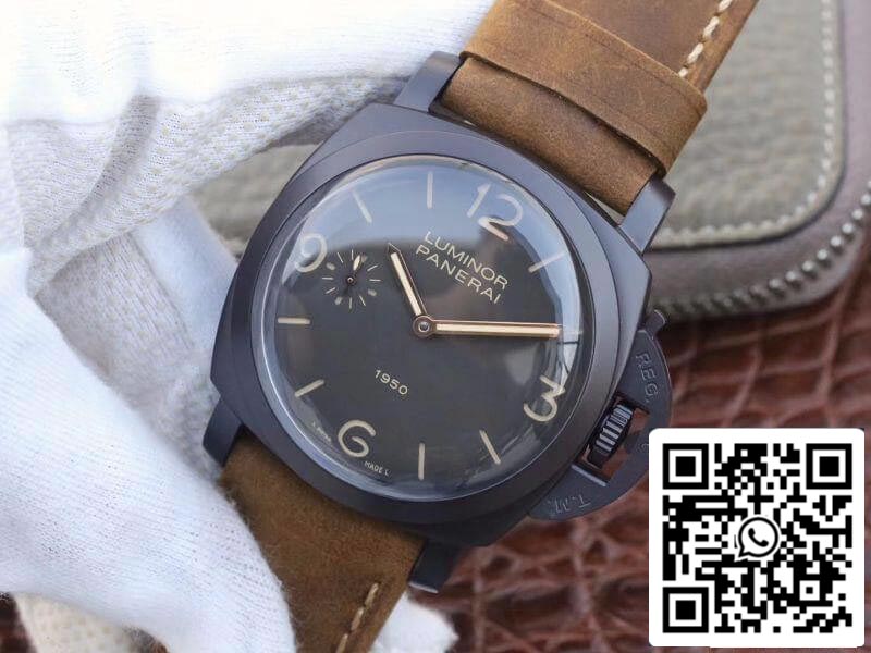 Panerai Luminor PAM375 ZF Factory Montres mécaniques 1:1 Meilleure édition Suisse ETA P3000 Boîtier en titane plaqué PVD