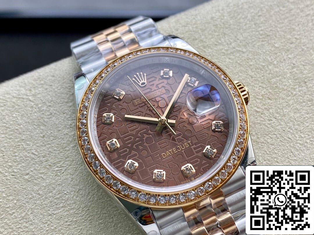 Rolex Datejust M126281RBR-0013 1:1 Melhor Edição BP Factory Mostrador Marrom