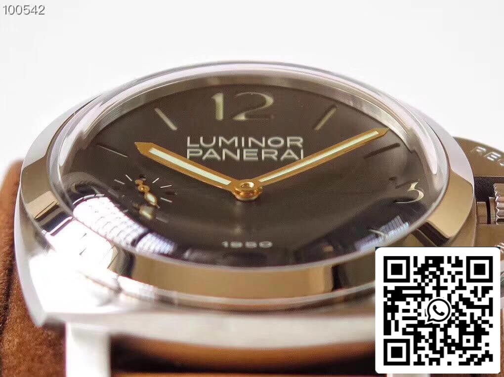 Panerai Luminor 1950 PAM127 ZF Factory 1:1 Meilleure édition suisse ETA A6497 Bracelet en cuir marron doux