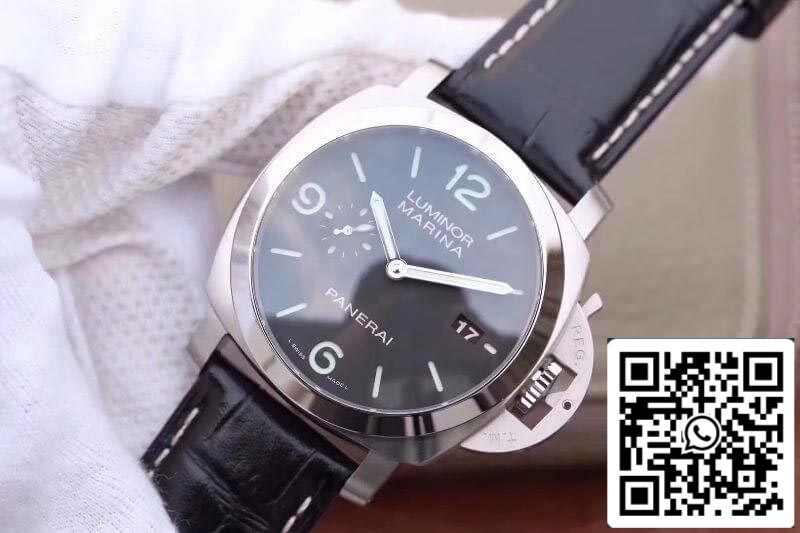 Panerai Luminor Marina 1950 PAM312 VS Factory 1:1 Meilleure édition suisse ETA P9000 Cadran noir Bracelet en cuir noir