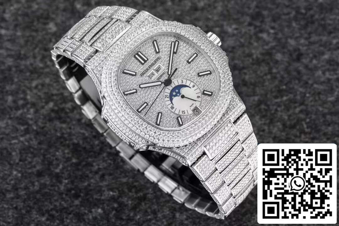 Patek Philippe Nautilus 5726/1A-014 1:1 Best Edition R8 Factory Gypsophila Diamond Dial