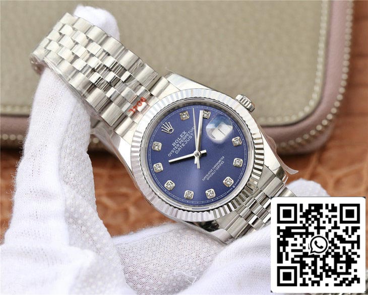 Rolex Datejust M126234-0037 1:1 Meilleure édition GM Factory Cadran bleu serti de diamants