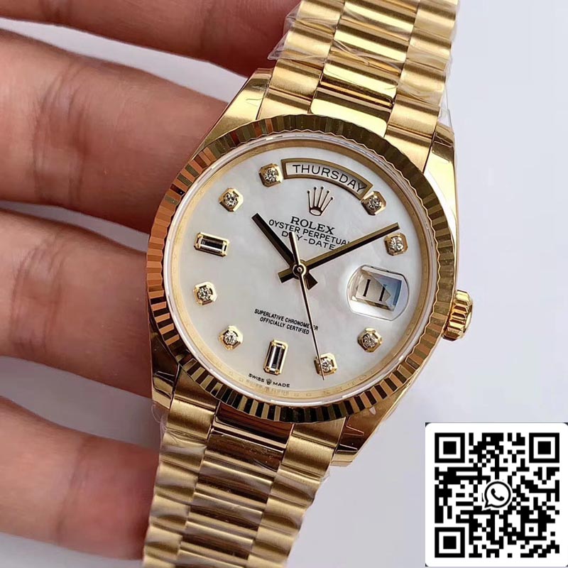 Rolex Day Date M128238 1:1 Meilleure édition EW Factory Diamond Scale Swiss ETA3255