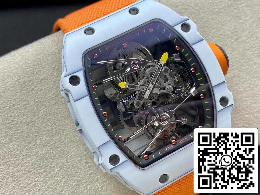 Richard Mille RM27-02 1:1 Meilleure édition RM Factory Skeleton Tourbillon Bracelet Orange