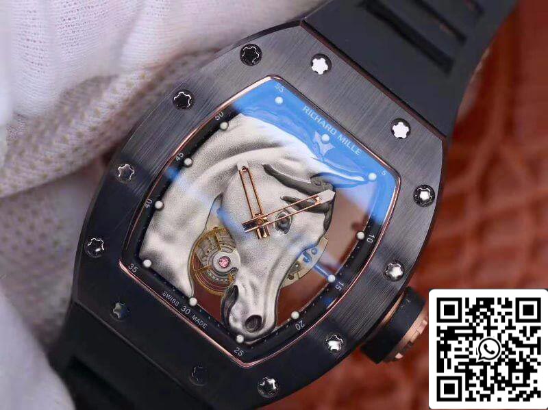 Richard Mille Polo Club Saint Tropez RM52-02 KV Factory 1:1 Best Edition Swiss ETA8215 Silver Horse Dial