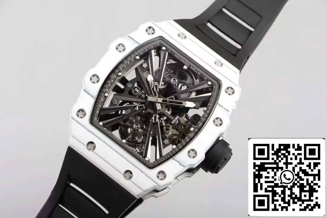 Richard Mille RM12-01 Tourbillon 1:1 Meilleure édition RM Factory Bracelet en caoutchouc noir