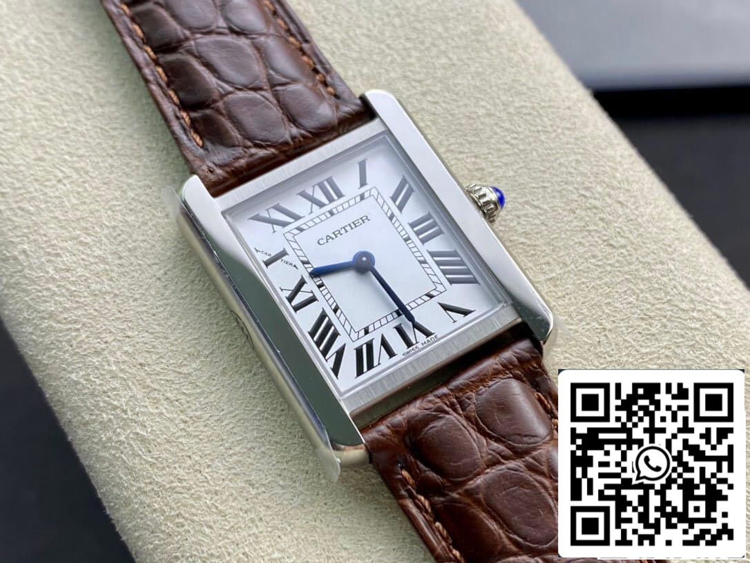 Cartier Tank 24MM 1:1 Best Edition K11 Fabrik braunes Lederarmband