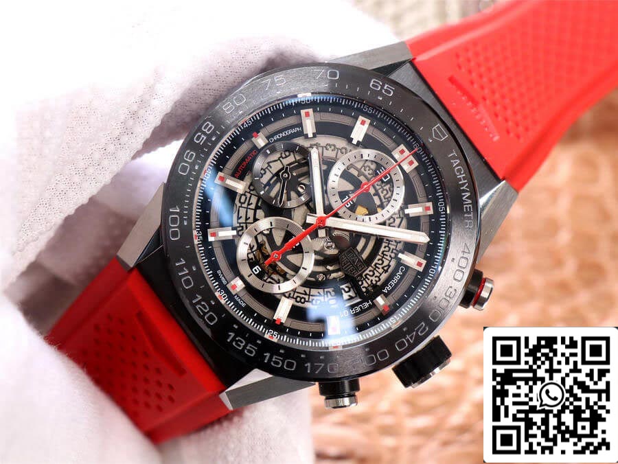 TAG Heuer Carrera CAR2A1Z.FT6050 1:1 Meilleure édition XF Factory Bracelet en caoutchouc rouge