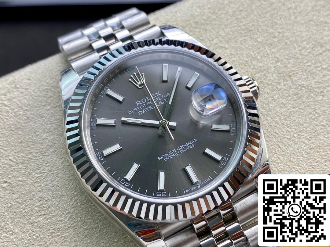 Rolex Datejust M126334-0014 1:1 Melhor Edição EW Factory Mostrador Cinza