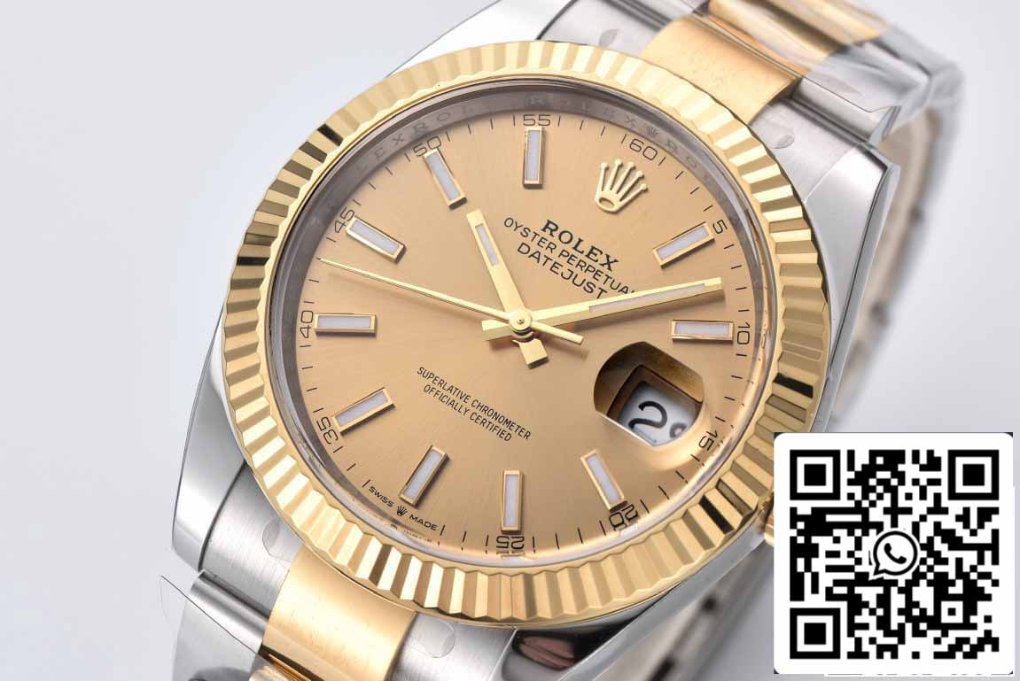 Rolex Datejust 41MM M126333-0009 1:1 Melhor Edição Clean Factory Mostrador Dourado