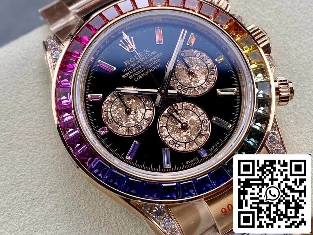 Rolex Daytona 116595 RAINBOW Rose Gold 1:1 Melhor Edição IPK Factory Rose Gold