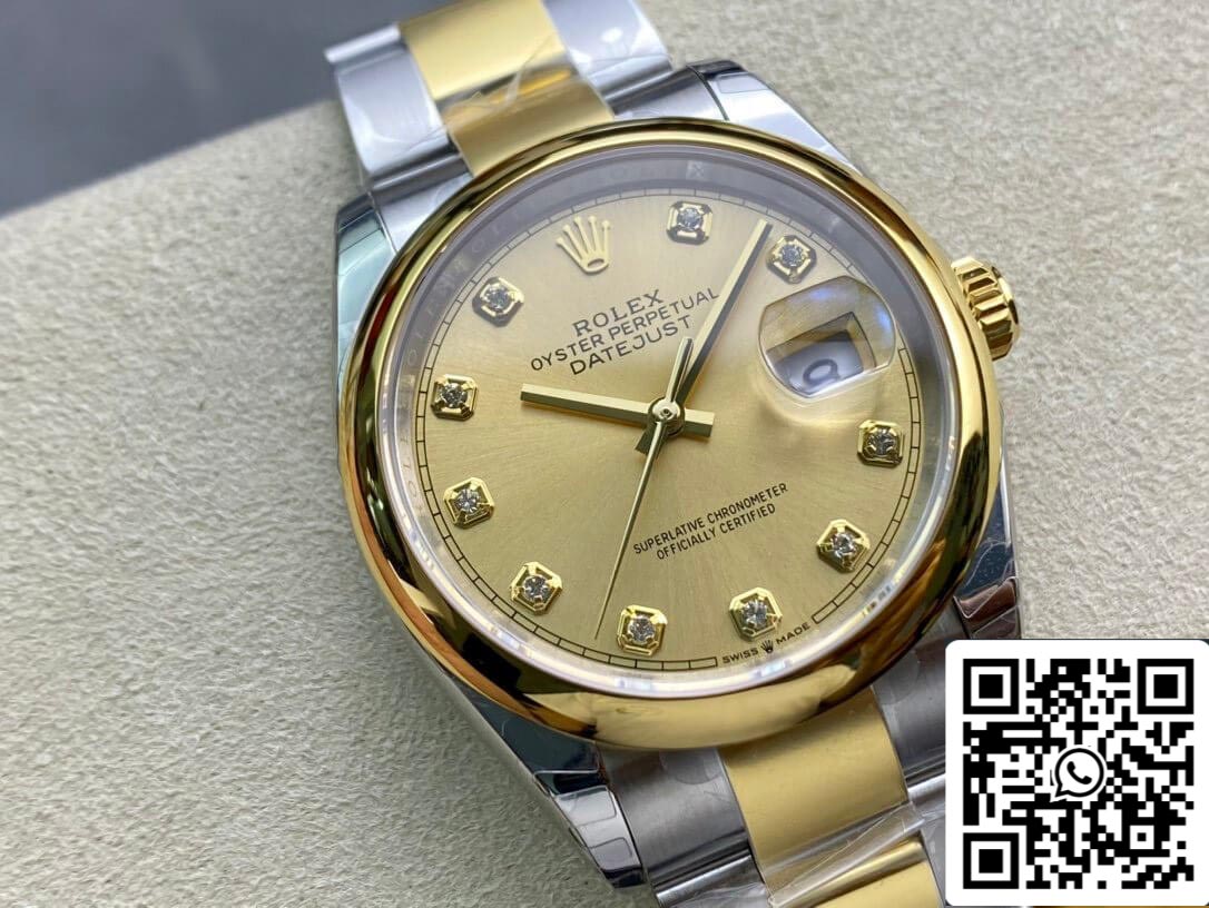 Rolex Datejust M126203-0018 1:1 Melhor Edição EW Factory Mostrador Champagne