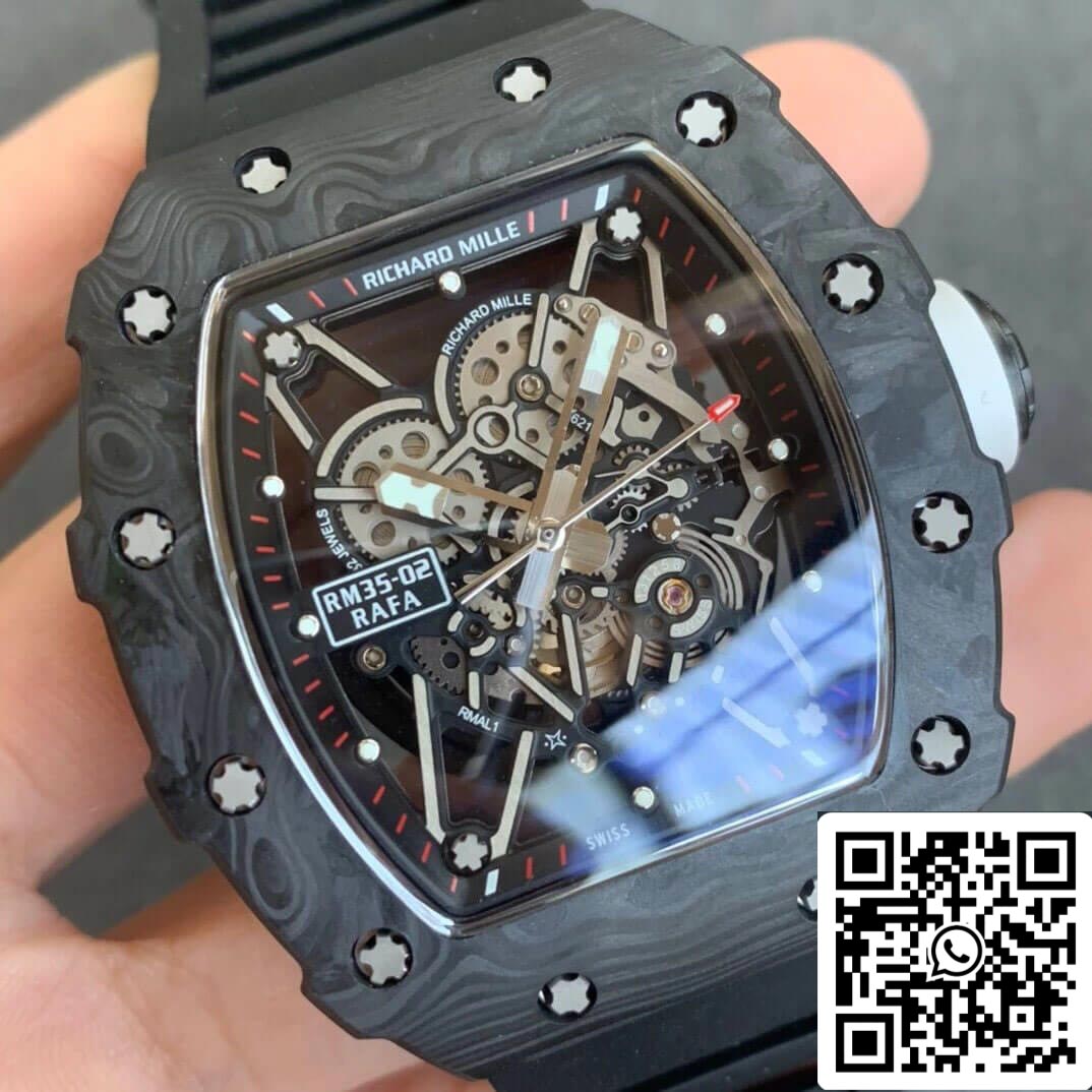 Richard Mille RM035-02 1:1 Best Edition KV Factory Carbon Fiber Black Strap