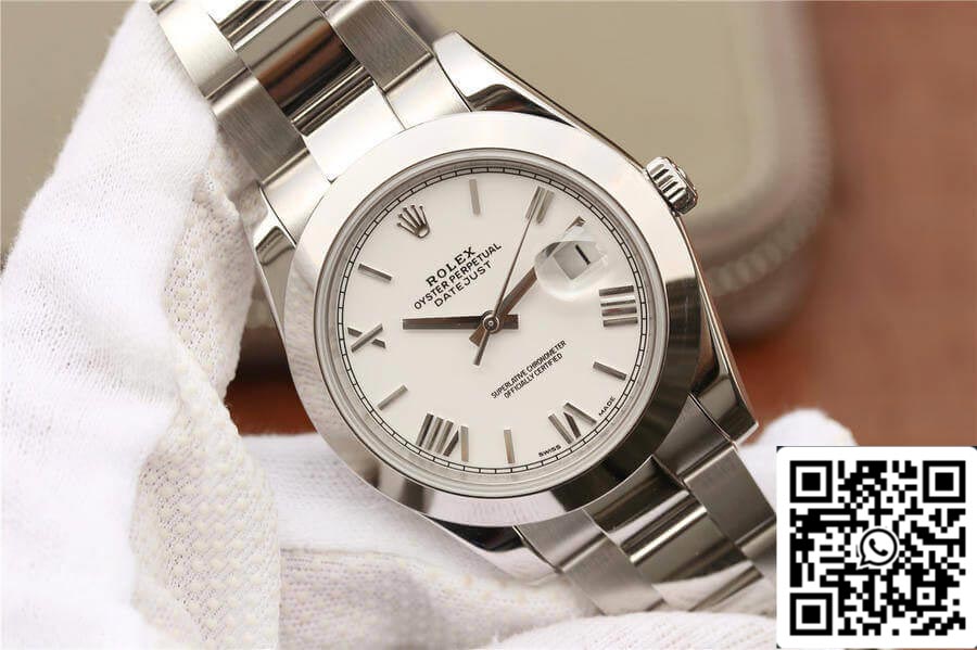 Rolex Datejust 41MM 1:1 Melhor Edição EW Factory Mostrador Branco