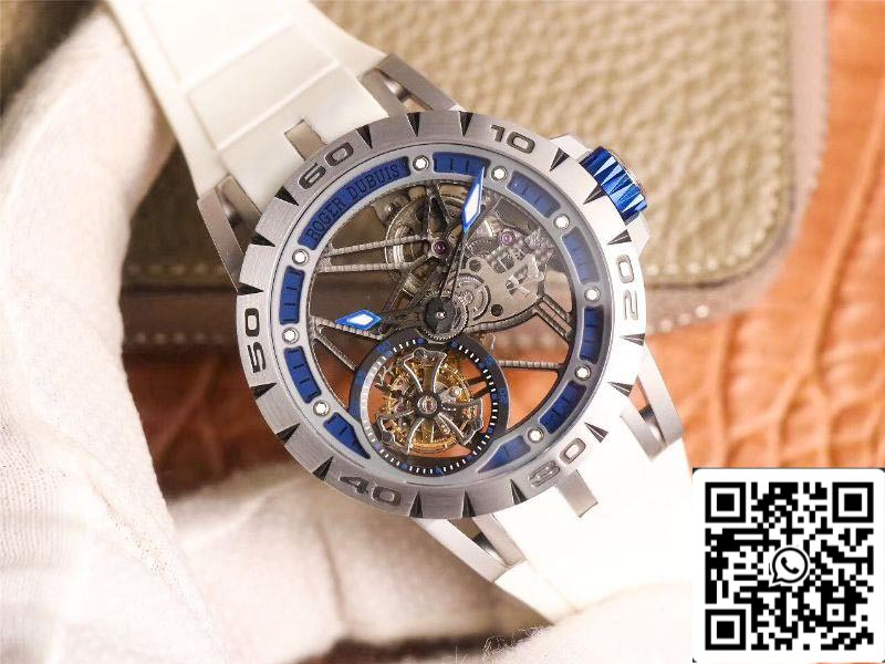 Roger Dubuis Excalibur RDDBEX0622 Tourbillon JB Factory 1:1 Meilleure édition Cadran creux bleu Suisse RD505SQ