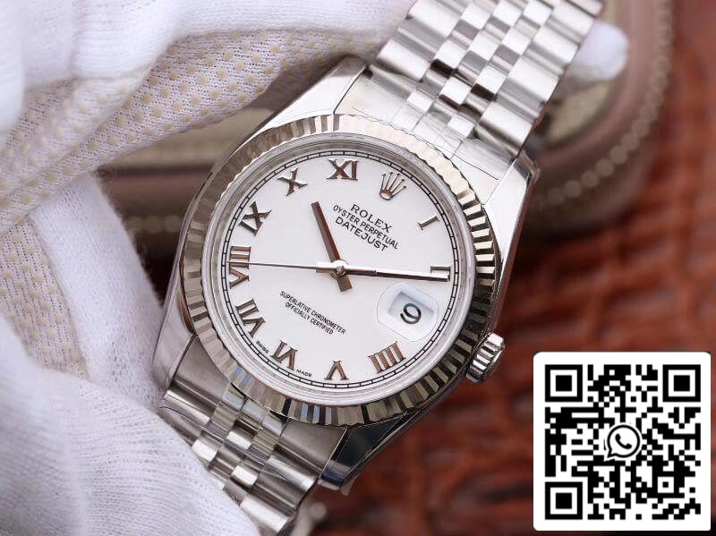 Rolex Datejust 116234 36 mm AR Factory 1: 1 Meilleure édition suisse ETA3135 Cadran blanc