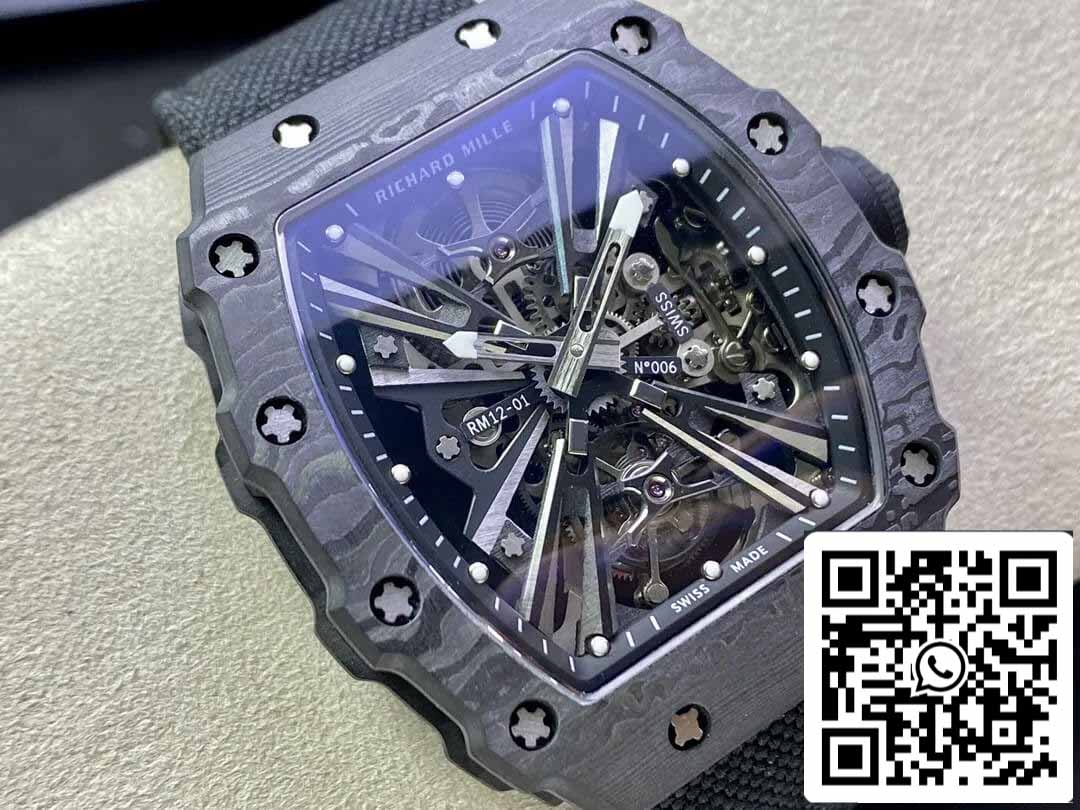 Richard Mille RM12-01 1:1 Meilleure édition RM Factory Tourbillon Cadran Squelette