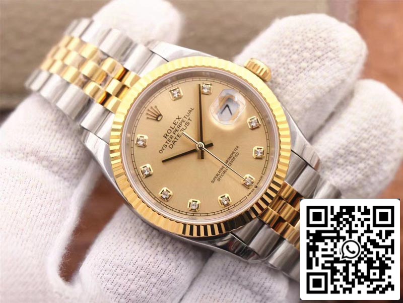 Rolex Datejust M126233-0017 1:1 Best Edition EW Factory Quadrante champagne svizzero ETA3235