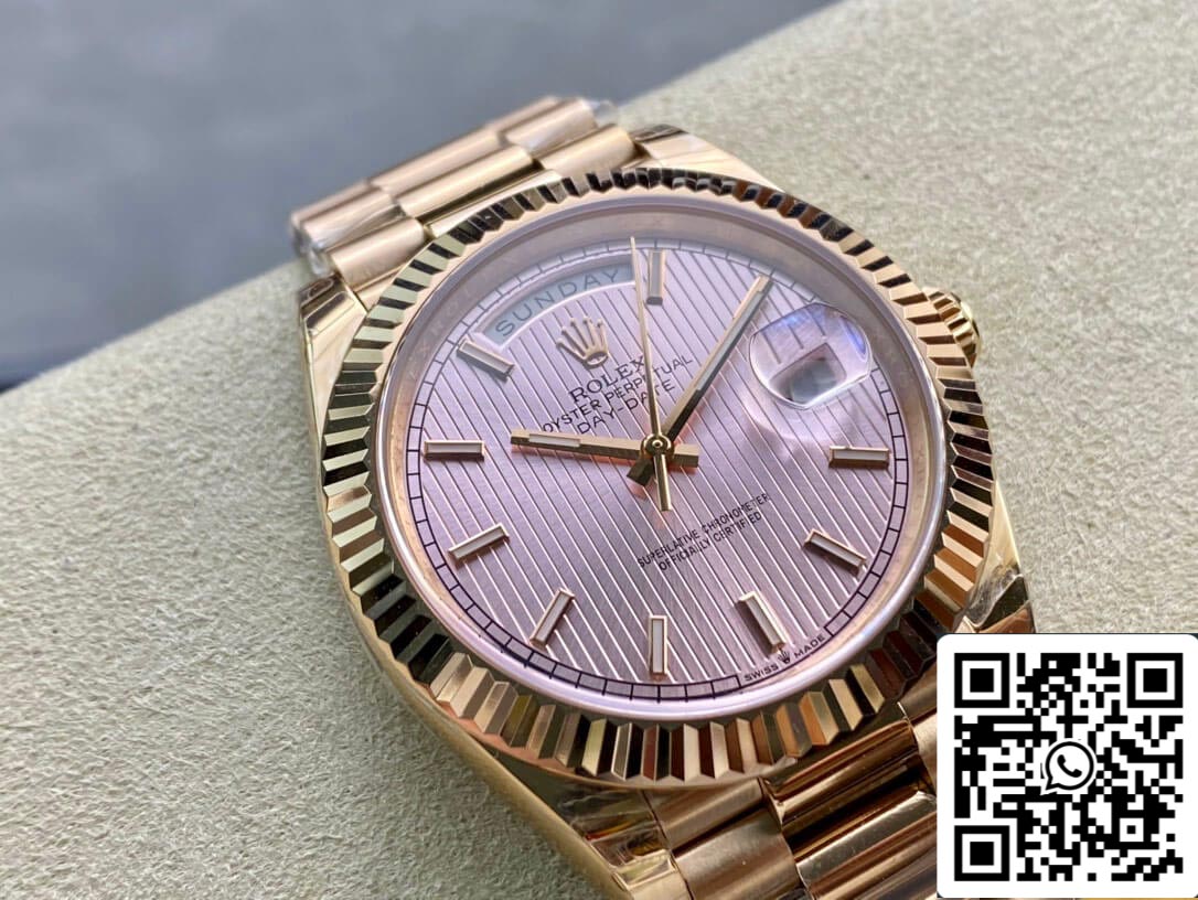 Rolex Day Date M228235-0005 1:1 Melhor Edição EW Factory Rose Gold