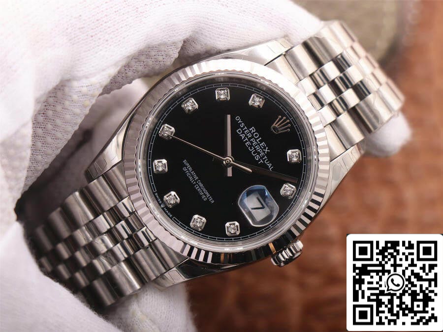 Rolex Datejust M126234-0027 1:1 Melhor Edição EW Factory Mostrador Preto