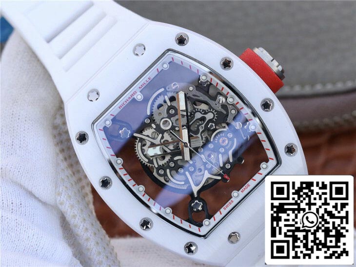 Richard Mille RM055 cinturino in caucciù bianco KV Factory 1: 1 della migliore edizione