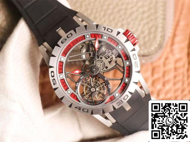 Roger Dubuis Excalibur Spidr (serie king) RDDBEX0622 Tourbillon JB Factory 1:1 Best Edition quadrante scheletrato rosso svizzero RD505SQ