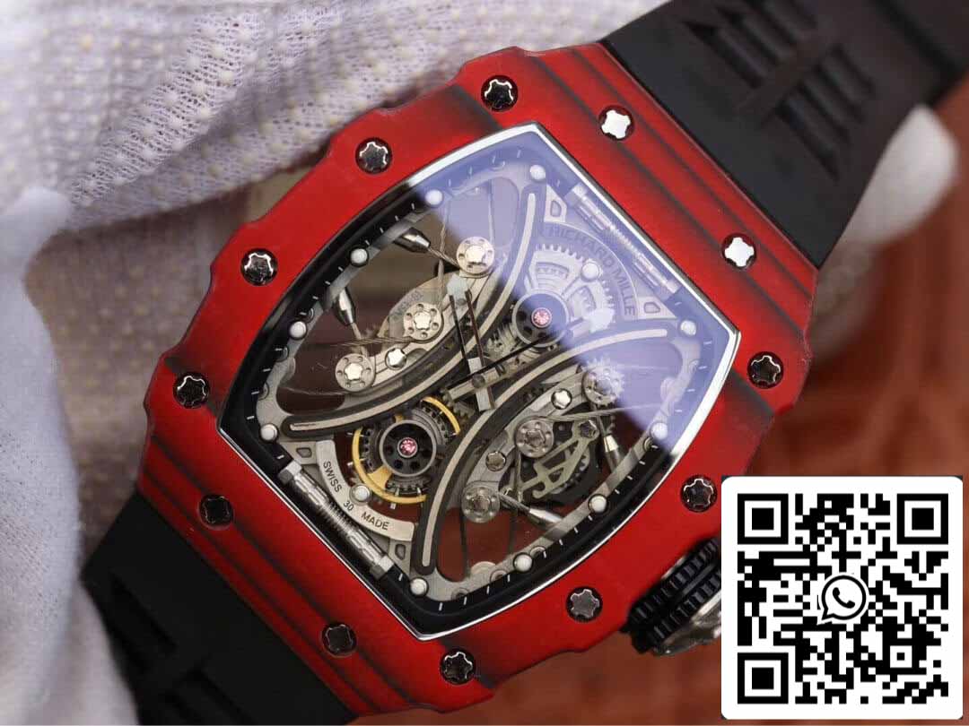 Richard Mille RM53-01 1:1 Meilleure édition KV Factory TPT Bracelet noir en fibre de carbone