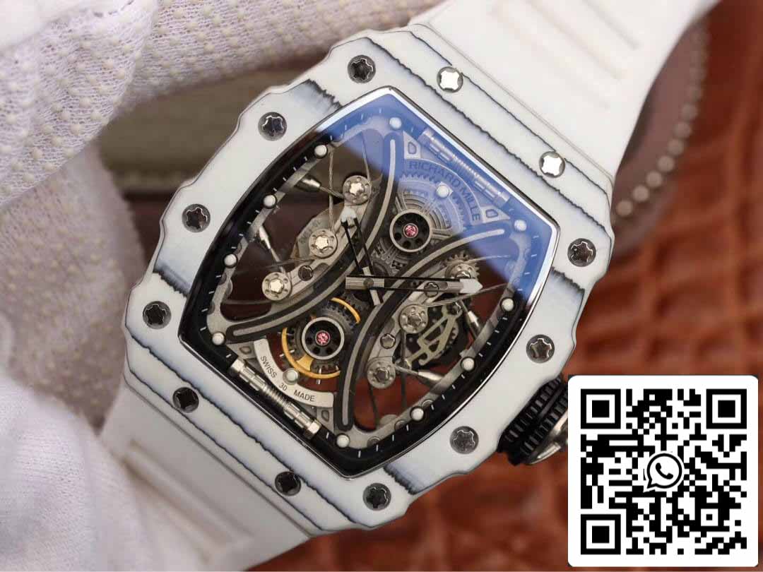 Richard Mille RM53-01 1:1 Meilleure édition KV Factory Blanc TPT Fibre de carbone