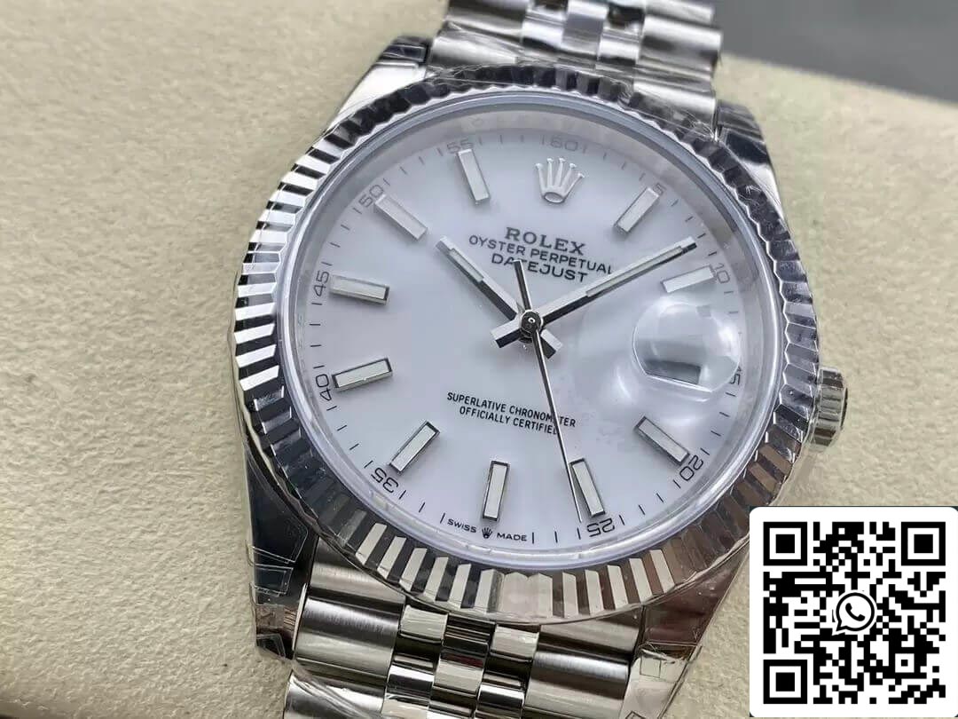 Rolex Datejust M126334-0010 1:1 Melhor Edição VS Factory Mostrador Branco