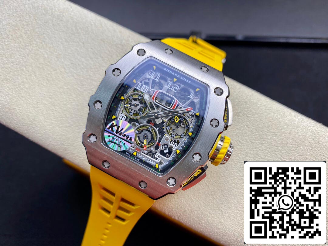 Richard Mille RM011 FELIPE MASSA 1:1 Meilleure édition KV Factory Boîtier en acier titane