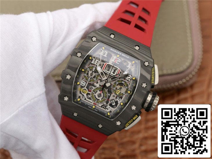 Richard Mille RM11-03 1:1 Meilleure édition KV Factory Bracelet rouge en fibre de carbone