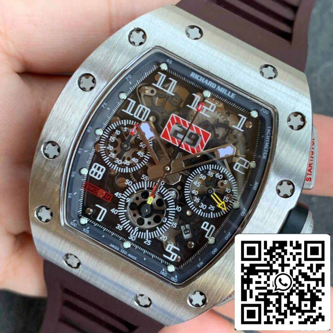 Richard Mille RM11 1:1 Meilleure édition KV Factory Bracelet marron titane