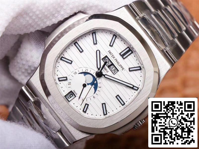 Patek Philippe Nautilus 5726/1A-010 1:1 Meilleure édition PF Factory Cadran blanc Suisse ETA324