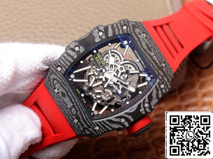 Richard Mille RM35-02 1:1 Melhor Edição ZF Factory Pulseira de Borracha Vermelha