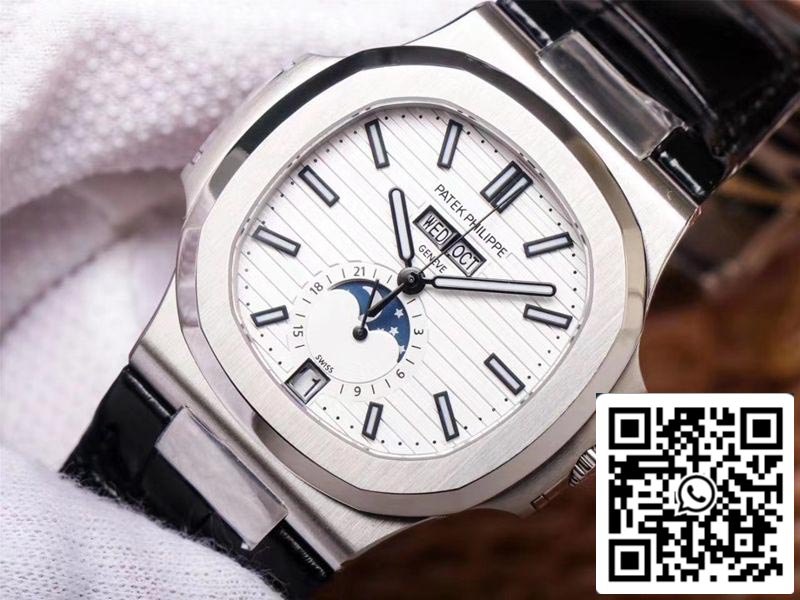 Patek Philippe Nautilus 5726/1A-010 1:1 Meilleure édition PF Factory Bracelet noir Suisse ETA324