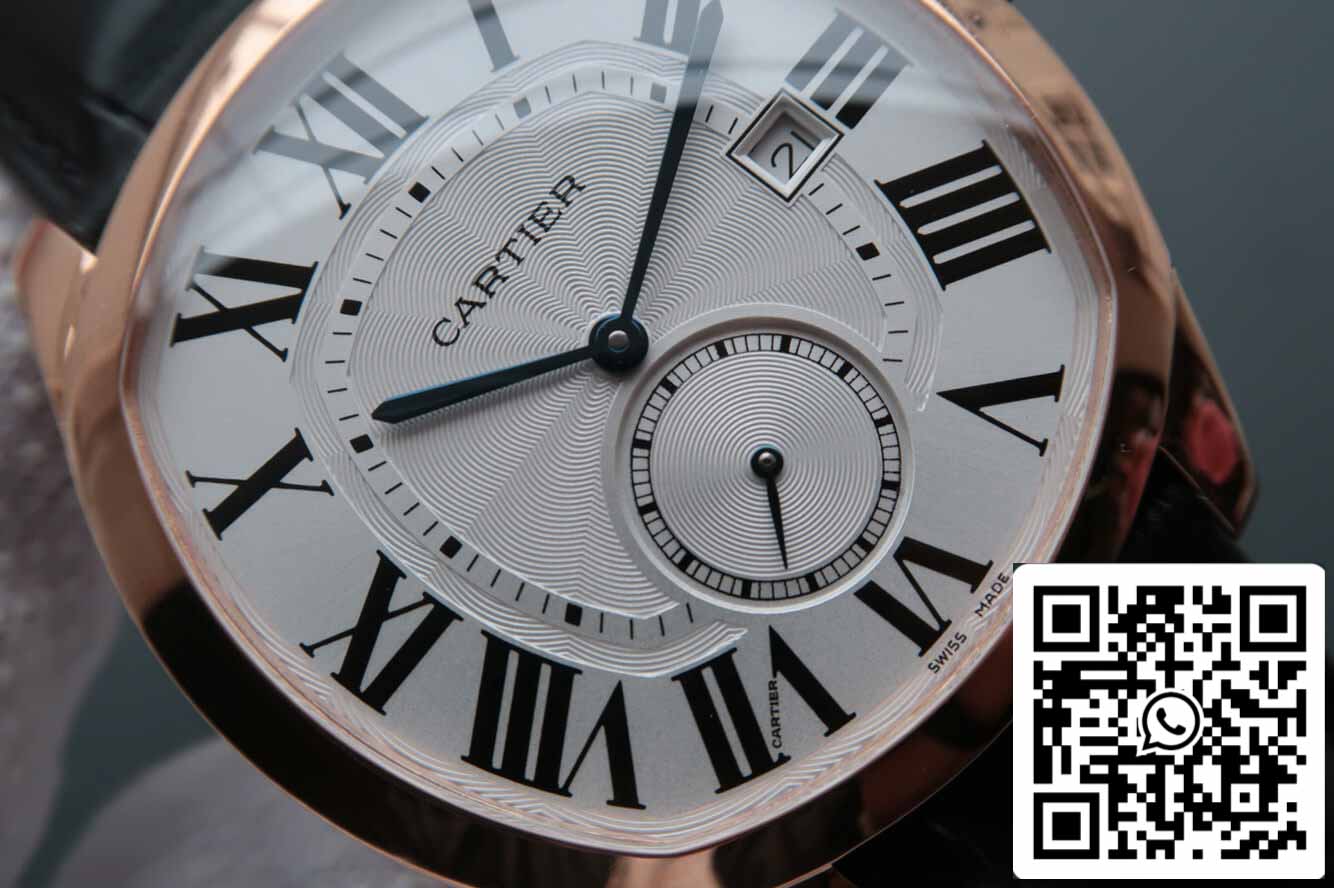 Drive De Cartier WGNM0003 1:1 Meilleure édition V6 Factory Or Rose Cadran Argenté