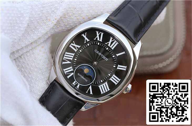 Drive De Cartier Moonphase WGNM0009 1:1 Meilleure édition en acier inoxydable Cadran noir