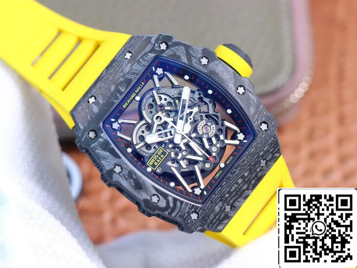 Richard Mille RM35-02 1:1 Melhor Edição ZF Factory pulseira de borracha amarela