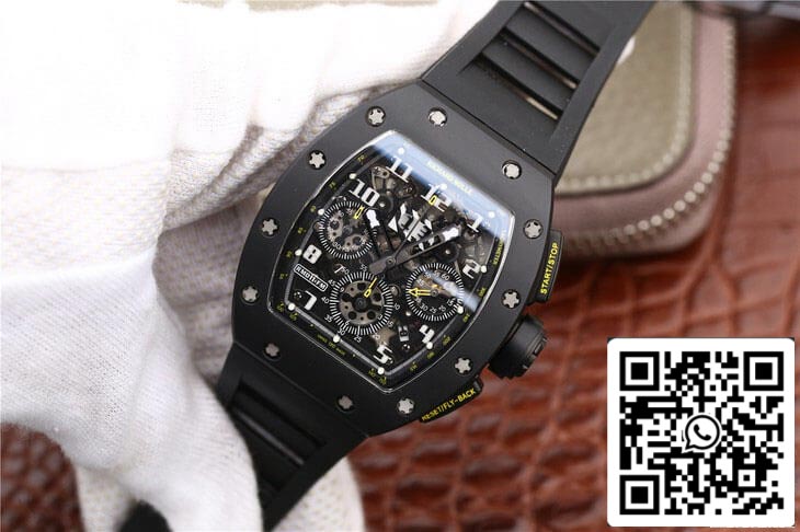 Richard Mille RM-011 1:1 Meilleure édition KV Factory Bracelet noir