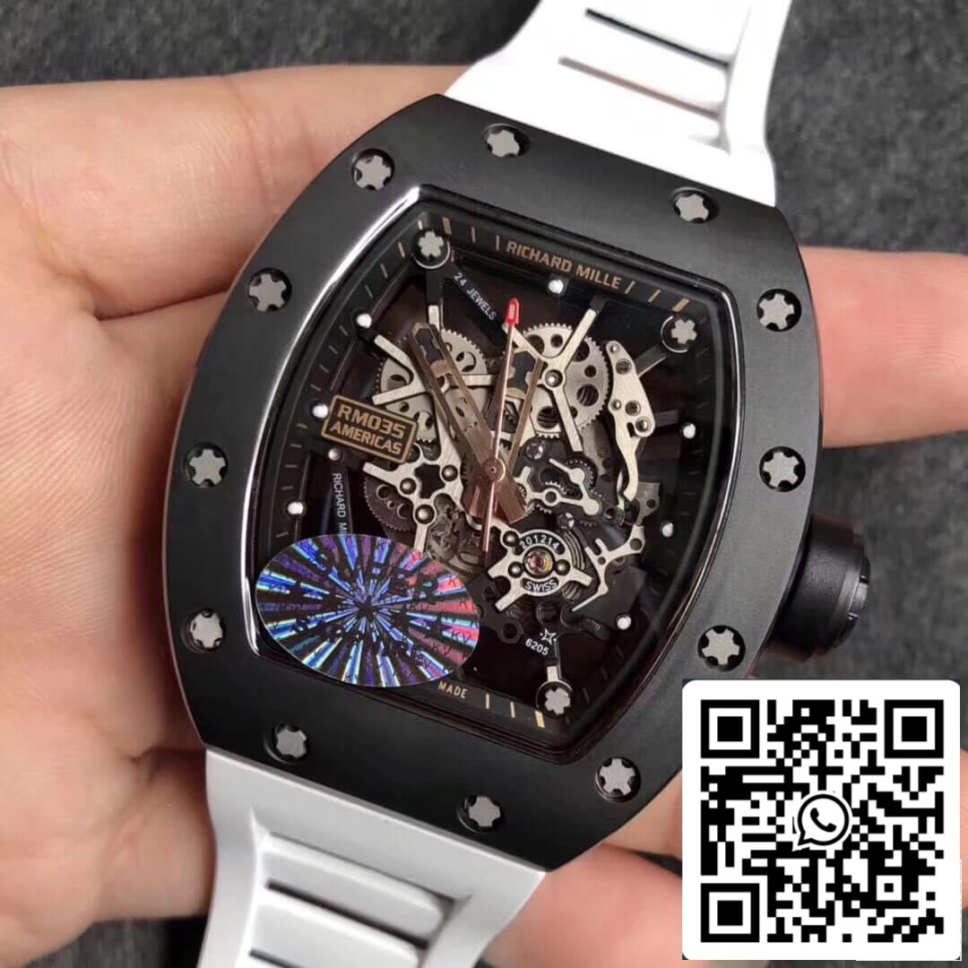 Richard Mille RM035 Americas KV Factory 1:1 Best Edition White Strap